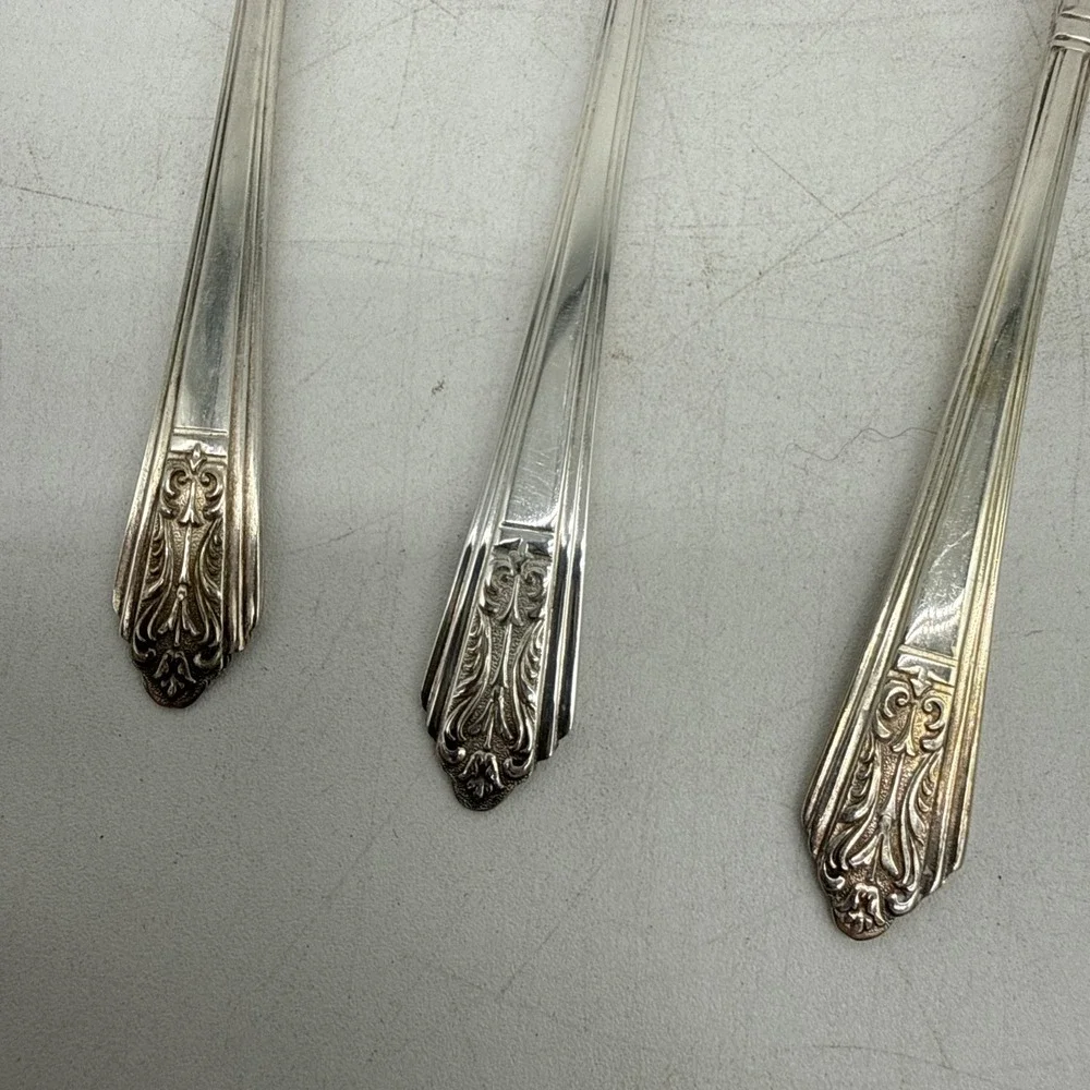 Vintage Royal Saxony Silverplate Dessert Forks 1930s Lot of 10